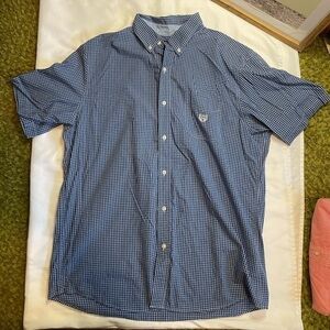 Men’s Chaps size XL blue plaid shirt sleeve button up shirt
